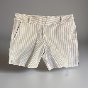 LOFT Outlet Gray White Stripped Shorts 6" sz 6
